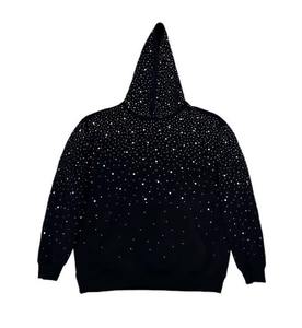 Sweat à capuche surdimensionné en strass de qualité supérieure, tissu de qualité supérieure, 100% coton molletonné, 450 GSM, sweat à capuche à enfiler, dernier design 2025 - Product Image 5