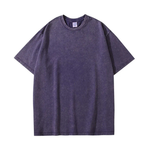 Camiseta Oversize de Algodón con Lavado Ácido para Hombre, Estilo Retro Vintage, Lavado Desgastado, Ajuste Holgado, Urbana, Venta al por Mayor - Product Image 2