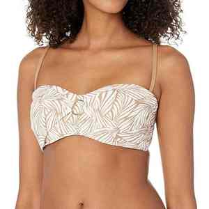 Trendy Women's Custom Logo <b>Bandeau</b> Bikini <b>Top</b> Padded Swimwear for Summer Beach Parties Stretchy Adjustable Pool Size - Product Image 4