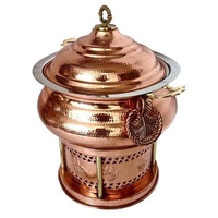 Hochwertiger Gasbetriebener Chafing Dish Buffet-Server 8L Fassungsvermögen Eleganter Hochzeits-Edelstahl-Kupfer-Speisewärmer für Hotel und Restaurant