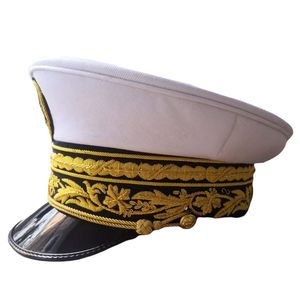 Chapeau de service britannique Genera, visière noire avec crêtes dorées, chapeau d'amiral de la marine française Genera - Product Image 2