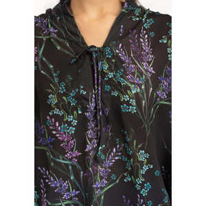 Blusa Casual de Satén para Mujer con Estampado Floral Geométrico y Logotipo Bordado, Talla XL - Estilo de Moda de Verano - Product Image 6