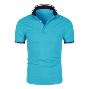 Nueva llegada hombres Polo camiseta diseño personalizado material transpirable casual patrón sólido manga corta verano bajo pedido mínimo - Product Image 4