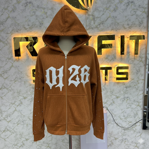 Sudadera con Capucha Deportiva de Corte Perfecto, Edición Deportiva, la Más Demandada, con Cremallera, Estampado Puff, Fabricada en Fábrica, Precio Económico, Sudaderas para Hombre - Product Image 4