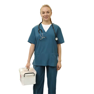 Uniformes Médicos Unisex de Último Diseño, Conjuntos de Uniformes de Enfermería Elegantes, de Lona, Secado Rápido y Transpirables - Product Image 3