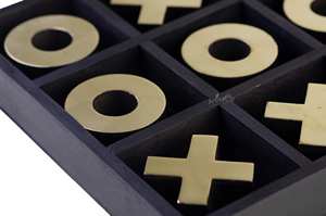 Tablero Clásico de Tres en Raya de Madera Negra, Ideal para Entretenimiento de Invitados, Reuniones Festivas, Diversión de Mesa y Juegos en Grupo - Product Image 4