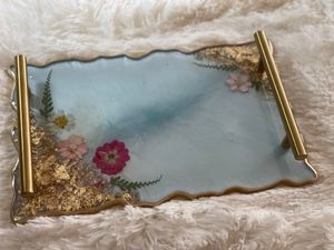 ESPERANZA CON ESTILO PERSONALIZABLE RESINA EPOXI BANDEJA DE SERVICIO Diseño rectangular para el hogar Restaurante Hotel Bandeja de resina - Product Image 4