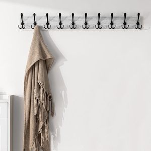 Optimized Product Name Rustic Heavy-Duty Wooden Wall Mounted Coat <b>Rack</b> Black Rustic Style With Multiple Hooks for Hanging Clothe - Product Image 5