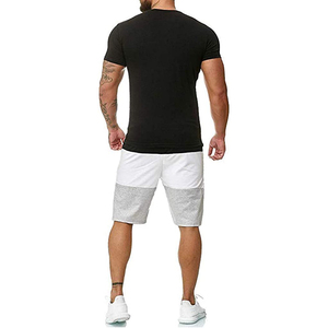 Ensemble de short de jogging et de t-shirt en coton d'été de haute qualité pour hommes, tenue décontractée respirante avec logo personnalisé de 2 pièces - Product Image 2