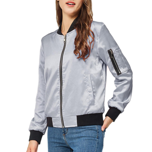 Chaqueta Bomber de Invierno para Mujer, de Alta Calidad, Transpirable, Satén Liso Teñido, Resistente al Viento, MOQ Bajo de 2 Piezas, Colores y Logotipo Personalizables - Product Image 3
