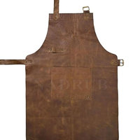 Opción de logotipo personalizado, delantal de cocina de lona resistente al agua de cuero para uniformes de restaurante y bar