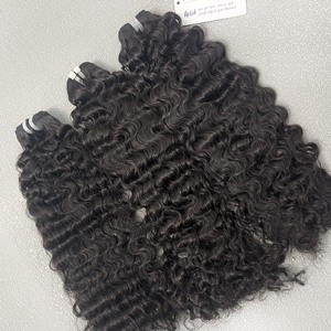 Mechones de Cabello Rizado Birmano, Color Negro Natural, Cabello Rizado Birmano Virgen, Cabello Humano Vietnamita 100%, Calidad de Doble Trama - Product Image 3