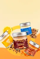 Crème à tartiner au caramel et aux noisettes Mado Group Srl (pot en verre de 200 g) Snacks aux noix Texture semi-molle Goût sucré Certifié BRC/HACCP