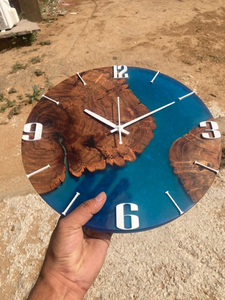 High-Quality Resin <b>Wall</b> <b>Clock</b> with a <b>Unique</b> Fusion of Colors and Textures for Trendy Home Decor with Custom Packaging - Product Image 5