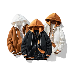 Venta al por mayor hombres Unisex de alta calidad OEM impreso 100% poliéster suave béisbol uniforme otoño logotipo personalizado chaqueta de béisbol - Product Image 2