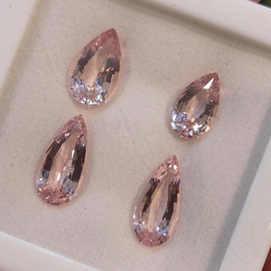 Morganite rosâtre de laboratoire en forme de poire de qualité AAA pierres précieuses en vrac à prix d'usine toutes formes - Product Image 1