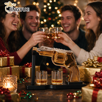 Ensemble de carafe à whisky en forme de pistolet personnalisé avec 2 verres, ensemble de bouteilles à liqueur créatives, ensemble cadeau pour bar à domicile et collectionneurs