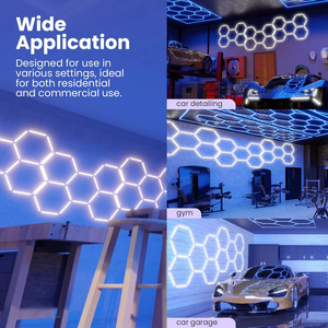 Lampes de garage hexagonales LED 14 763 lumens 3 modes d'éclairage (<span class=keywords><strong>6900K</strong></span>/4300K/3000K) 192W Aluminium IP20 pour le detailing automobile/la coiffure - Product Image 6