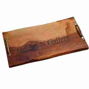 Handmade Best Selling Wooden <b>Serving</b> <b>Tray</b> With Rectangle Design & <b>Black</b> Finishing At Low Price From Indian Manufacturers - Product Image 2