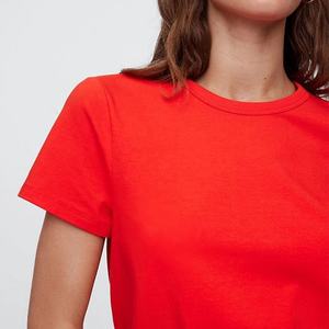 In Stock Womens Polyester Cotton T Shirt Plain Blank Short Sleeve Tops Wholesale Private Label Fitness Apparel For Ladies - Product Image 2