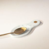 Support de cuillère et louche en marbre au design moderne, artisanat indien, durable, écologique, compatible lave-vaisselle, logo personnalisé, compatible micro-ondes