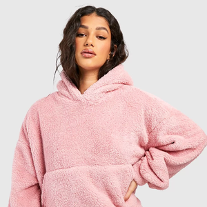 Veste polaire Teddy à la mode pour femmes nouvelle saison doublée fermeture éclair sweat à capuche surdimensionné chaud tissu tricoté sweat à capuche élégant Haus Industries - Product Image 2