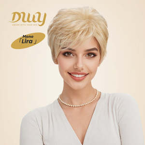 วิกผมสังเคราะห์แบบไม่ต้องใช้กาว Clearanc Sale Lira H-DWY ทรงสั้น Pixie พร้อมแสกผมฟรี ขนาด 8 นิ้ว วิกผมหน้าผากลูกไม้แบบแสกฟรีสำหรับผู้หญิง 2 สี - Product Image 1
