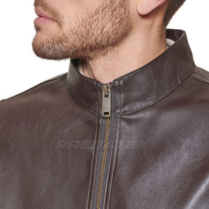 เสื้อแจ็กเก็ตหนังผู้ชายปกตั้งโลโก้ได้ตามต้องการ - Product Image 6