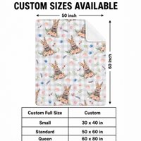 Couverture Sherpa personnalisée imprimée par sublimation pour Pâques, idéale pour la décoration de fêtes, les événements d'entreprise, les espaces hôteliers et les textiles.