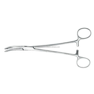 Pinzas de acero inoxidable para histerectura Heaney, Forceps curvos sesgados dentados de 8,1/4 pulgadas - Product Image 5