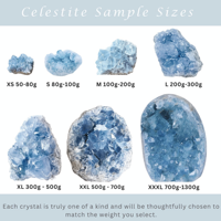 Spécimen minéral brut de grappe de cristal de célestite naturelle en gros pour les collectionneurs décoration de la maison guérison énergétique et Feng Shui