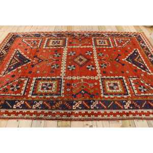 พรมตุรกีขนาดใหญ่ 6.5x9.8 ฟุต พรมวินเทจ พรมขนสัตว์ลายดอกไม้สีแดง - Product Image 2