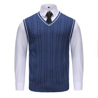 Pull en maille de luxe 2025 pour homme, coupe ajustée, infroissable, anti-rétrécissement, respirant, en laine/polyester, haut de gamme, confortable et polyvalent