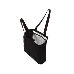Bolso de compras de algodón personalizado, bolsa grande de lona con asa de correas de cuero - Product Image 4