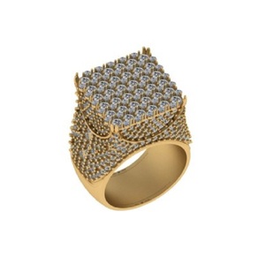 10K แข็งทอง VVS Moissanite แหวนคำสั่งประกายธรรมชาติสไตล์ฮิปฮอปจี้ดีโรเดียมของขวัญสำหรับ - Product Image 4