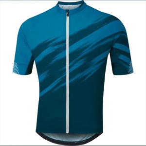 Impression par sublimation couleur personnalisée fermeture éclair manches courtes maillot de vélo de cyclisme avec poche haute qualité OEM conception d'équipe hommes court - Product Image 1