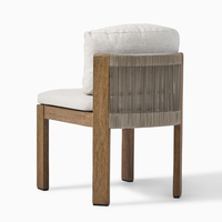 Chaises d'hôtel en teck massif avec une combinaison de rembourrage en mousse moelleuse et de tissu en coton doux, prix négociable