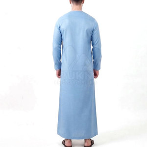 Stylish Arabic Thobe for <b>Men</b> Classic Casual Cotton Long Kurta Traditional Wear Long Sleeve Ankle Length Design with Round Neck - Product Image 2
