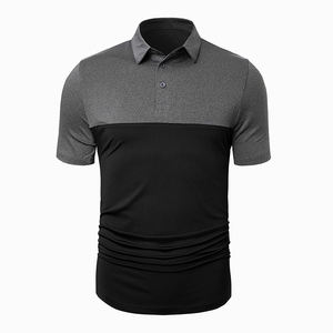 Polos profesionales para hombre en negro y gris Diseño personalizado Media manga Turn Down Collar Active Wear - Product Image 1
