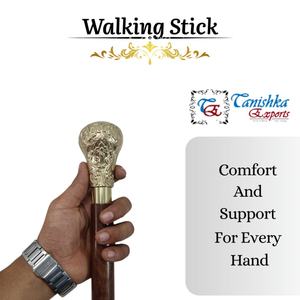 Bastón de Madera Náutico de Estilo Antiguo Pulido con Mango de Latón, Hecho a Mano, Duradero y Ajustable para Campamento al Aire Libre - Product Image 6