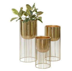 Juego de 3 macetas de interior con acabado de latón y macetas de hierro baratas, soporte de decoración para jardín y hogar, superventas - Product Image 3