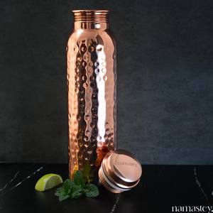 Traditional Rustic Finishing Pure Copper <b>Water</b> <b>Bottle</b> for Eco Friendly Sustainable and Healthy Living - Product Image 1