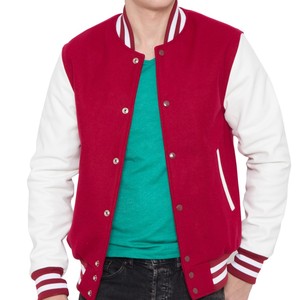 แจ็กเก็ตขนสัตว์สำหรับผู้ชายเสื้อแจ็คเก็ตแขนเสื้อหนังปักลายตัวอักษรสำหรับฤดูหนาวสตรีทแวร์ผลิตตามสั่ง - Product Image 5