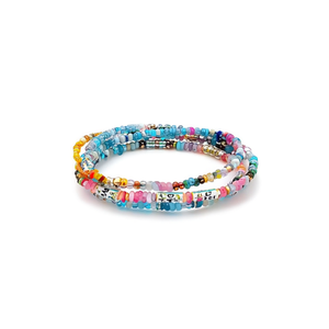 Fashionable Gold and Silver Plated Vibrant <b>Beaded</b> <b>Bracelets</b> for Resale - Product Image 3