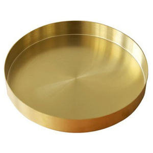 Bandeja de servicio redonda de latón decorativa de metal de diseñador de la mejor calidad para hoteles y cocina casera - Product Image 3