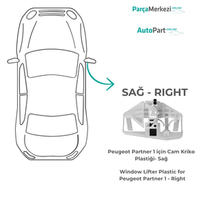 Cric de vitre droit en plastique pour Peugeot Partner 1 (livraison depuis la Turquie) Code produit: FD113697 - Product Image 5