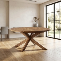 Nouvelle table basse en teck massif, style moderne minimaliste, pieds araignée, écologique, durable, marron, pour intérieur/extérieur, meubles de salon