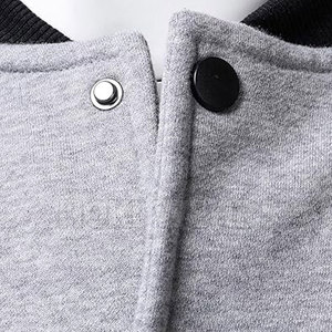 Ropa de invierno Letterman Jacket Color sólido Letterman Chaqueta de invierno Botón cubierto Letterman Jacket - Product Image 6