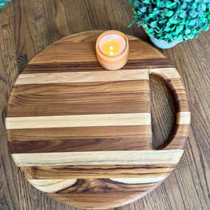 Tabla de Cortar de Madera con Mango, Apta para Lavavajillas, Ecológica, Antibacteriana, de Resina, Tabla de Queso de Alta Calidad - Product Image 1