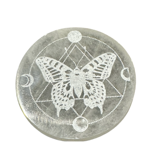 Placa de Carga de Selenita Natural, Símbolo de Polilla para Sanación Reiki, Placas de Carga de Selenita al por Mayor, Cristal al por Mayor - Product Image 6